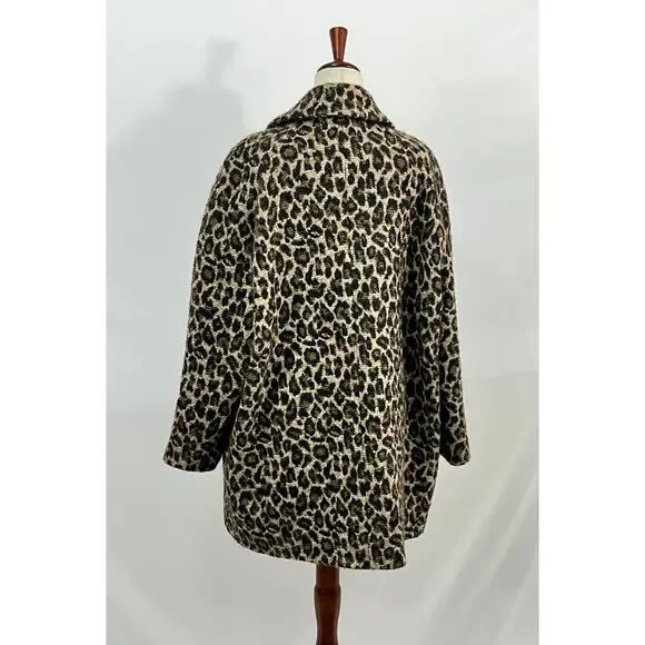 SEZANE Sz 44 12 Andrew Leopard Print Coat Jacket - Picture 7 of 10